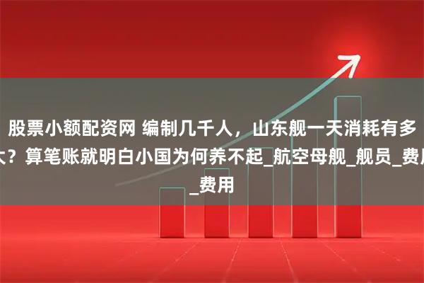 股票小额配资网 编制几千人，山东舰一天消耗有多大？算笔账就明白小国为何养不起_航空母舰_舰员_费用